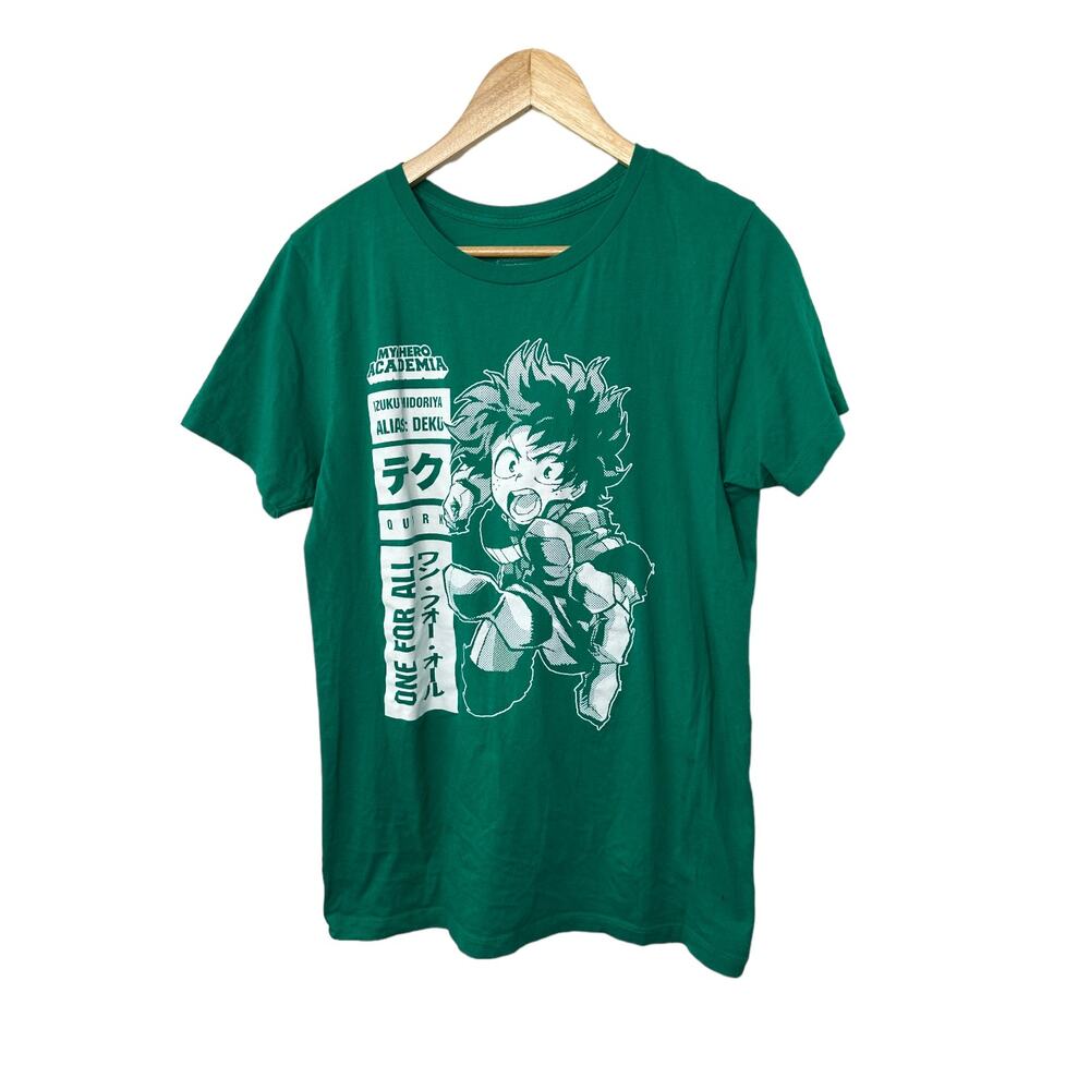 My Hero Academia Green Crewneck T-Shirt Unisex Medium